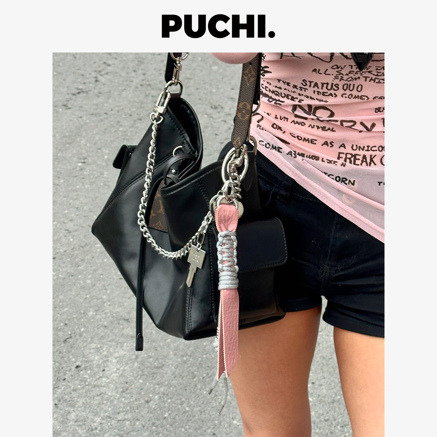 《Smell.桃心皮革》少女感粉色皮质简约挂饰爱心韩系Ins包包挂饰