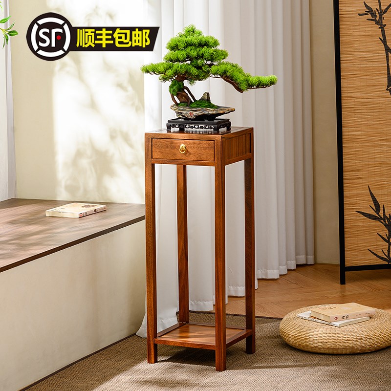胡桃木花架中式花盆架实木客厅落地花架绿M萝花台架阳台绿植置物图片