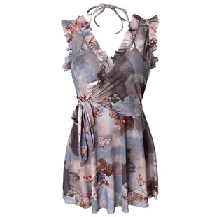 情侣套装连体裙i式女平角游泳衣带钢托聚拢保守夏沙滩裤男温泉度