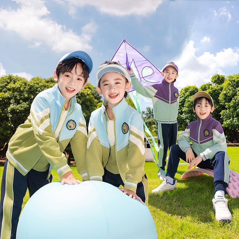 学院风中小学生校服套o装春秋款棒球服儿童年级班服四件套幼儿园
