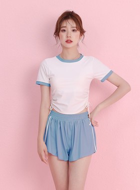 泳衣女夏分体显瘦遮肚保守20x24新款爆款海边度假小胸平角运动泳