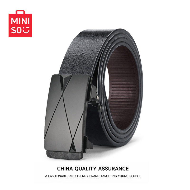 MINISO名创优品皮带2025新款真皮腰带正品商务牛皮爸爸裤带无牙扣,服饰配件/皮带/帽子/围巾,腰带/皮带/腰链,淘宝优惠券,粉丝福利购,淘宝优惠卷