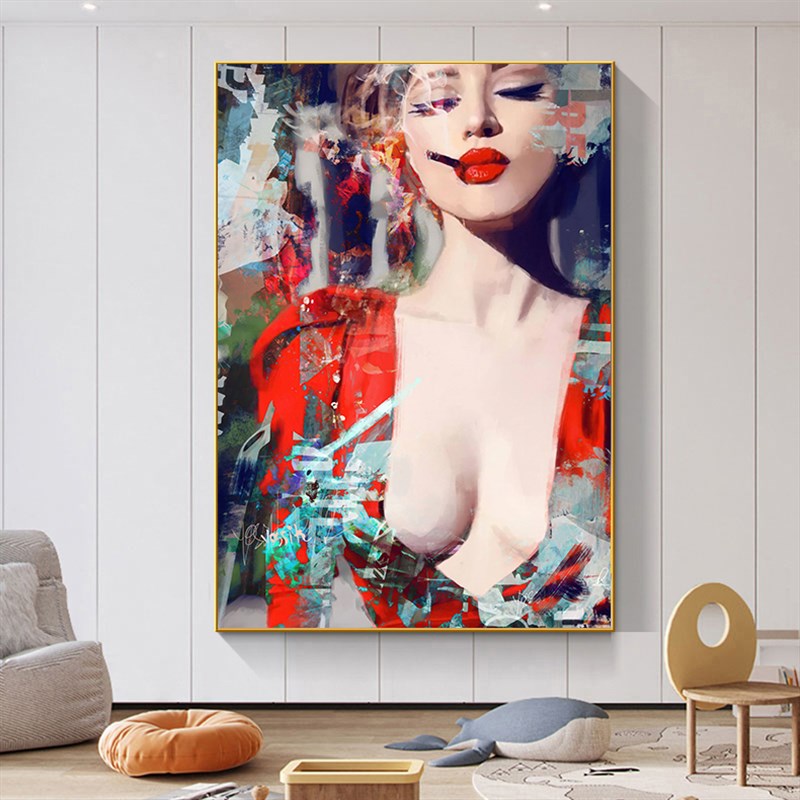 艺术美女人物装饰画现代玄关楼梯过道走廊壁画进门卧室挂画