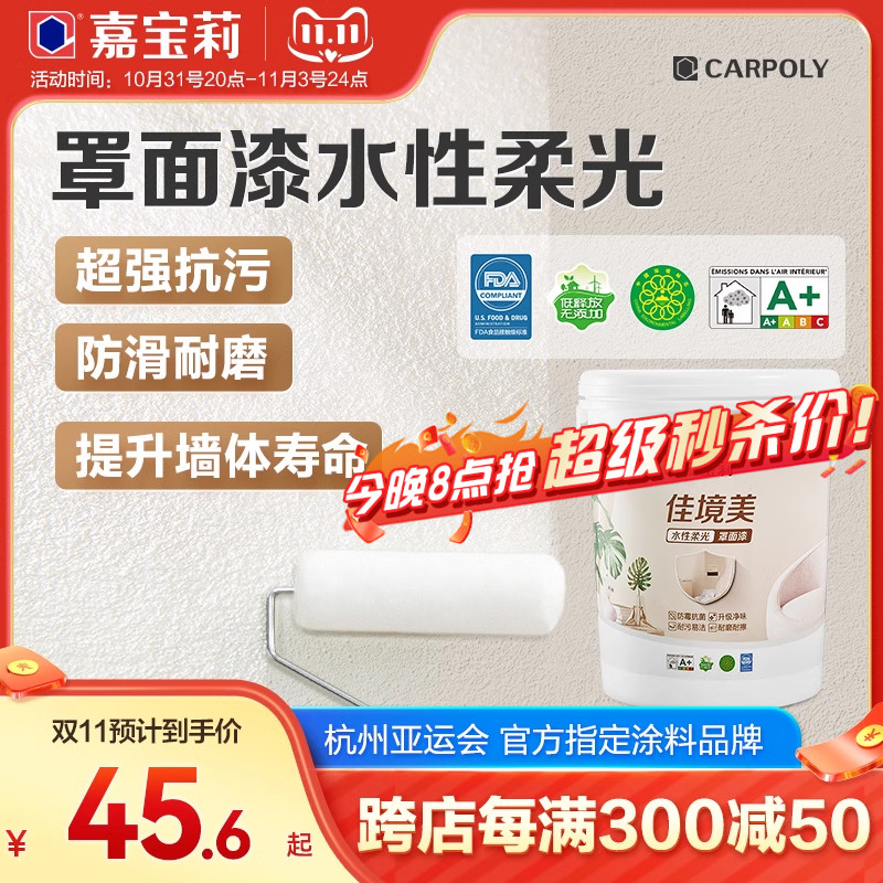 嘉宝莉罩面漆艺术漆室内墙面乳胶漆保护防水透明水性哑光罩面油漆