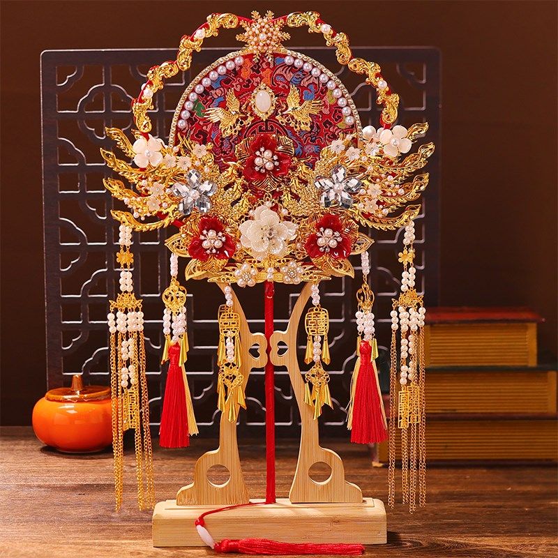 面绣团扇新娘结婚材料包di秀禾扇子喜扇成品婚礼婚扇出嫁高级,家居饰品,工艺扇/团扇/喜扇/折扇,淘宝优惠券,粉丝福利购,淘宝优惠卷