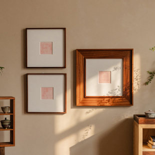 岩璞艺术现代装饰画佑宅纳福客厅茶室民宿背景墙高级实木经文挂画