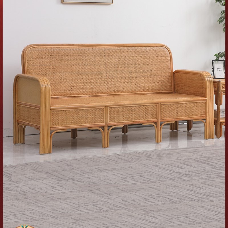 天然真藤沙发罗汉床藤编三人位客厅办公室午休睡觉覆古藤椅贵妃床