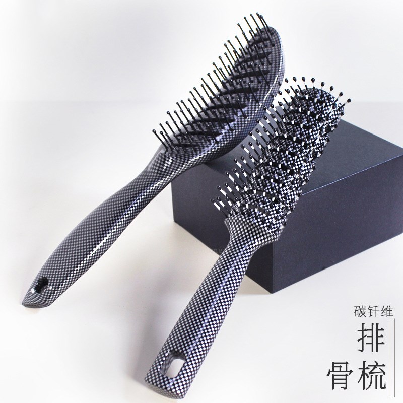 碳纤维排骨梳男士专用蓬松高颅顶按摩梳发型师吹发造型梳子九排梳