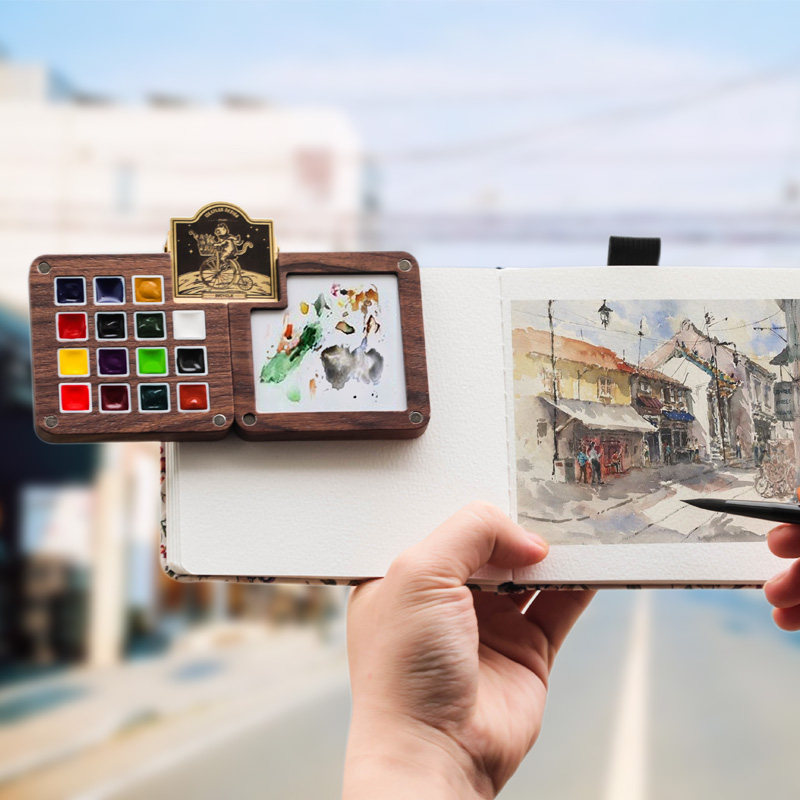 胡桃木橡木迷你水彩颜料固体水彩色史明克荷尔拜因便携旅行装,文具电教/文化用品/商务用品,水彩颜料,淘宝优惠券,粉丝福利购,淘宝优惠卷