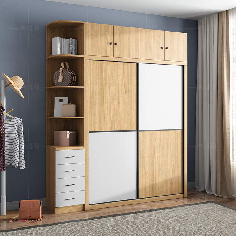 拉门衣柜小户型衣柜组装结实耐用卧室家用现代衣橱