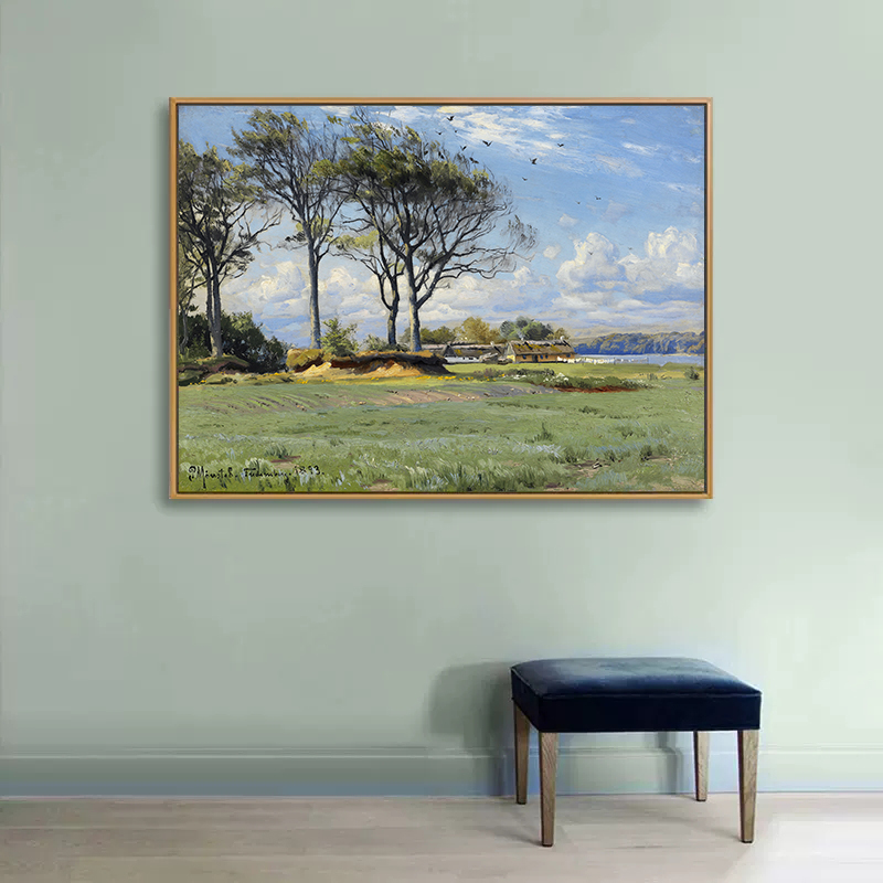 丹麦风景油画大师蒙森德名画山水装饰画客厅餐厅走廊办公室挂画