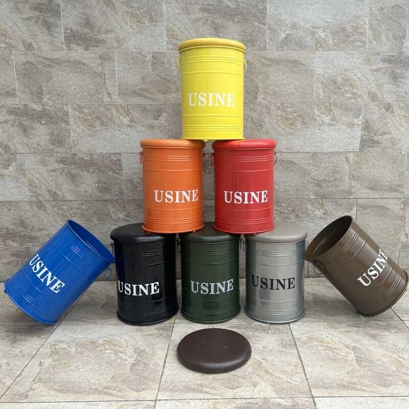 工业风油桶凳子创意铁艺酒吧椅复古做旧圆桌椅子家用餐桌椅