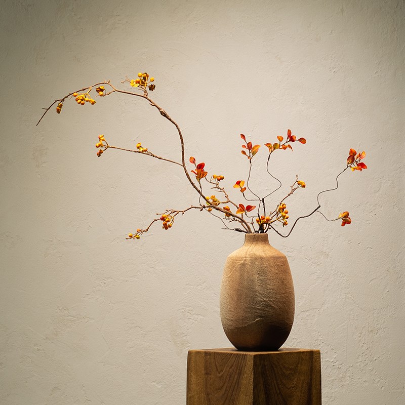 侘寂风花艺禅意粗陶瓷花瓶日式花器 新中式宋韵美学X民宿摆件陶罐