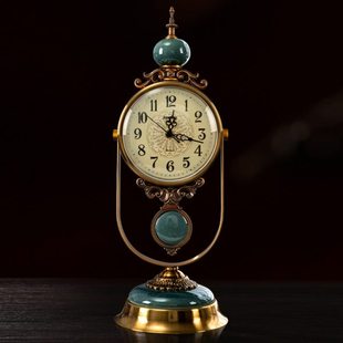 欧式复古老式坐钟摆钟轻奢古典台钟台式钟家用客厅时钟高档座钟