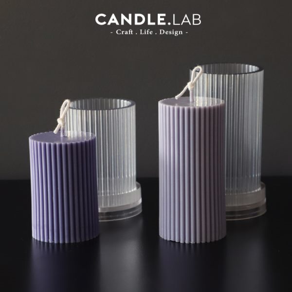CANDLE.LAB | 蜡烛用圆柱细齿柱形PC模具透明硬质塑料蜡烛模具N1