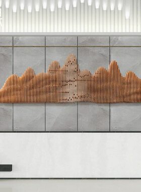 大型木雕墙饰拼木艺术壁饰酒店大堂背景会所大厅墙面软装饰品挂件