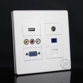 型免焊接G红黄白三孔音频U 光纤电视六位插座