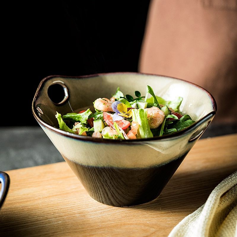 2024新款斗笠面碗个人拉面碗双耳碗家用面条碗汤碗餐具泡面碗