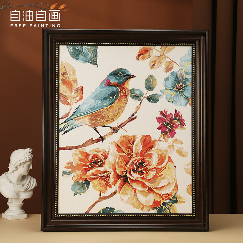 自油自画欧式复古画框油画框数字油画装裱框装饰线条框相框挂墙框