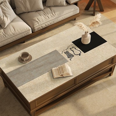 原木风简约茶几桌垫防水防油免洗桌布pvc长方形新款餐桌面保护垫