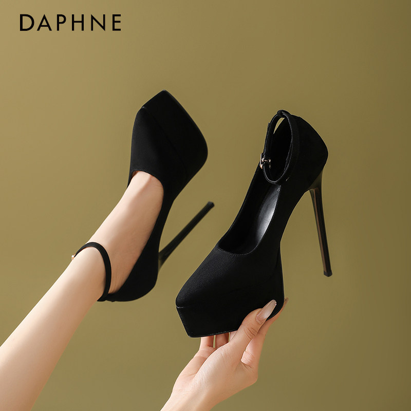 Daphne/达芙妮小个子防水台高跟鞋女2026新款性感一字细跟高级感