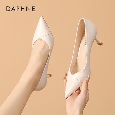 Daphne/达芙妮高跟鞋女2025年新款尖头细跟气质通勤不累脚中空鞋