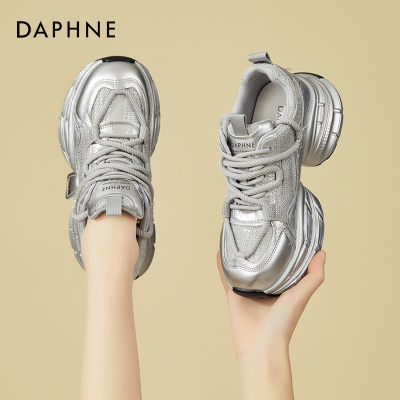 Daphne/达芙妮夏季老爹鞋女款2025新款增高显脚小厚底运动休闲鞋