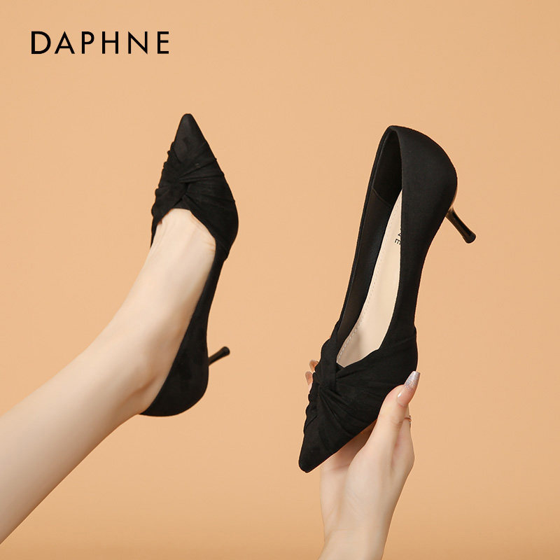 Daphne/达芙妮法式高跟鞋女2025年新款名媛温柔百搭尖头细跟浅口