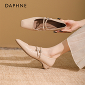 卡其色气质百搭单鞋 Daphne 方头玛丽珍鞋 女款 达芙妮2026新款 法式