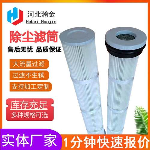 除尘滤筒LS-160-1000聚酯纤维粉尘滤芯工业六耳除尘滤芯加工定制