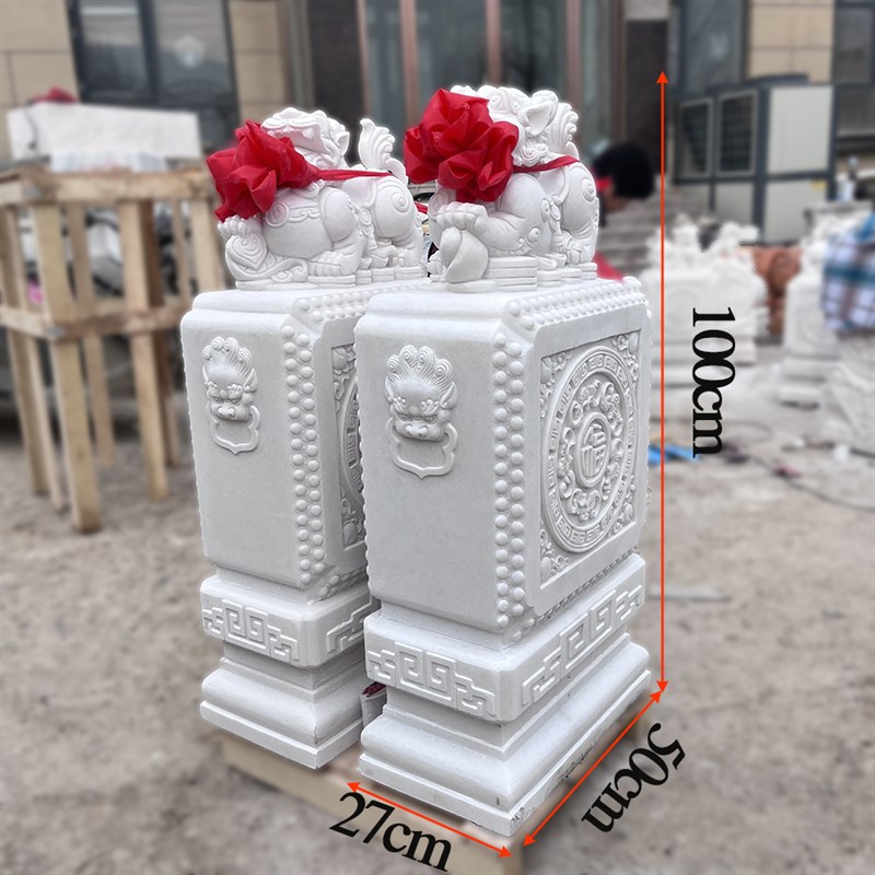 石雕门墩抱箍石大门门口摆件门档方形貔貅石墩庭院酒店摆放石鼓