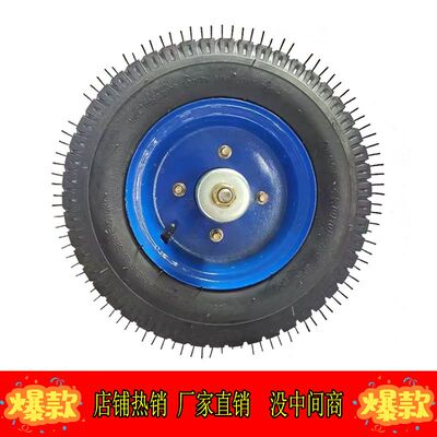 轮旋耕机后尾轮手扶拖拉机后尾轮400-8充气加厚打气胎手推车轮