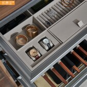 衣柜拉篮抽屉式 架内置衣帽间收纳伸缩五金皮革格子抽 首饰盒抽拉裤