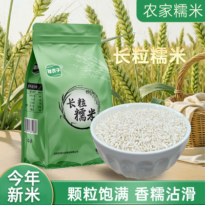 新鲜长粒糯米新米五斤糯米5斤酿酒包粽子糍粑纯正江米糯米