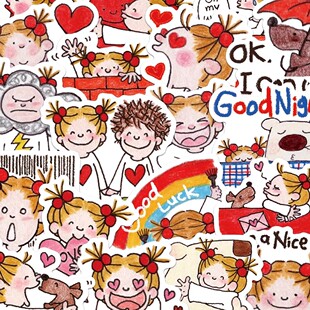 180张可爱卡通COCO酱女孩贴纸diy手帐笔记本装饰水杯防水贴画diy