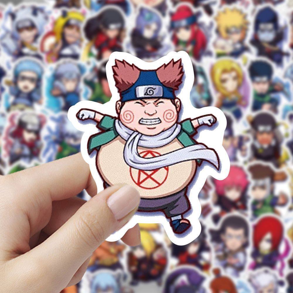 Q版火影忍者直立卡通周边贴纸可爱手机贴画装饰手账笔记本diy防水