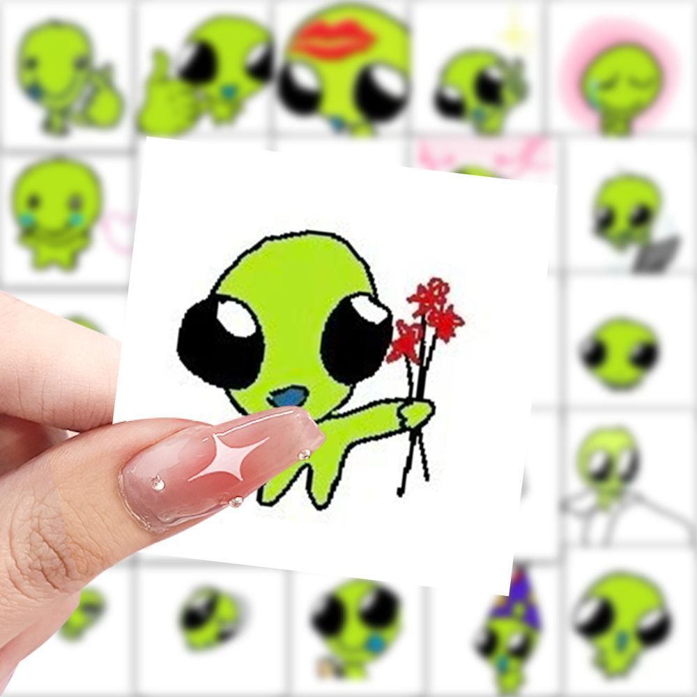 外星人表情包贴纸卡通可爱周边DIY手账创意贴画表情粘贴手机装饰