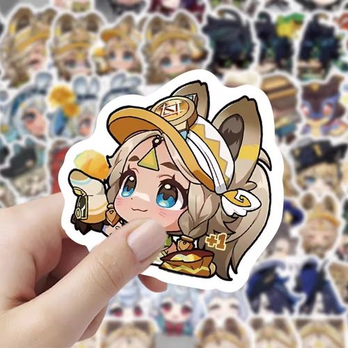 116张原神Q版游戏角色同款表情贴纸手账手机行李箱通用防水贴画