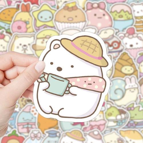 200张角落生物防水贴纸 可爱卡通line表情贴儿童文具电脑防水贴画