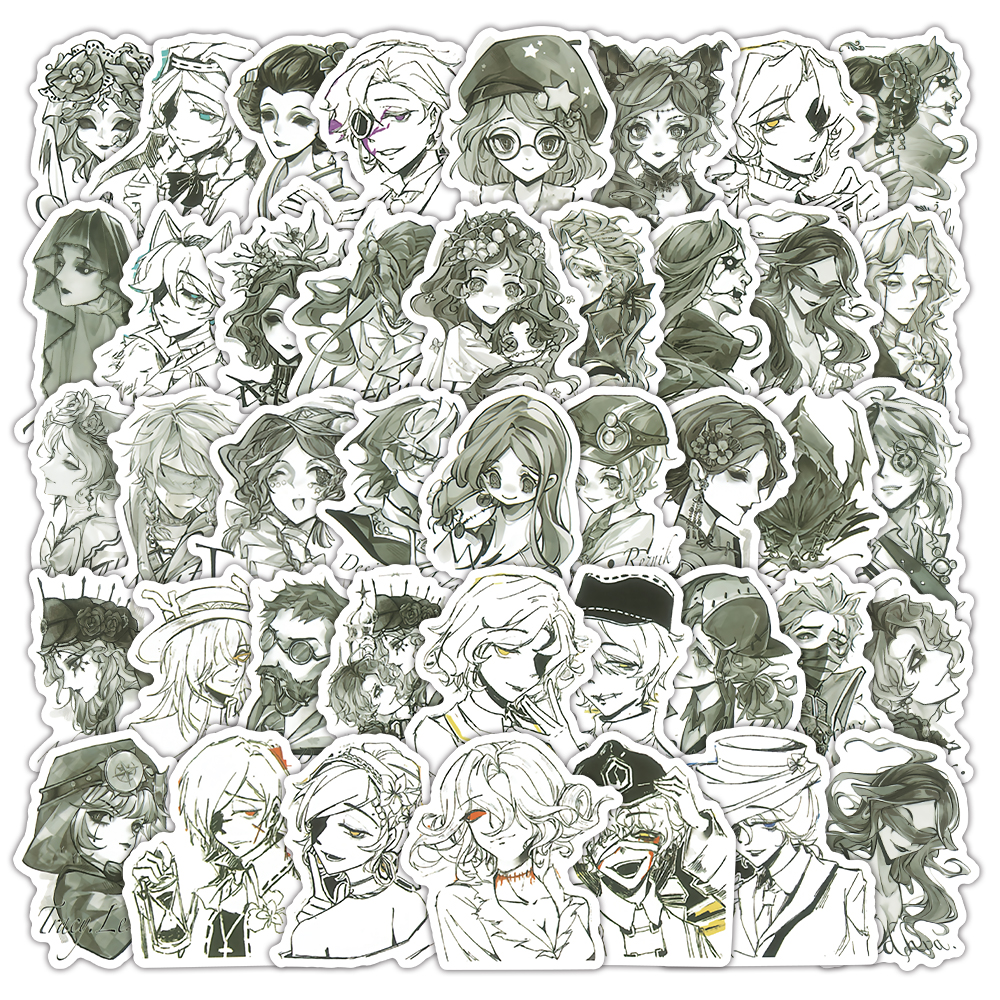 62张黑白第五人格贴纸卡通游戏周边装饰手机壳行李箱防水封口贴画