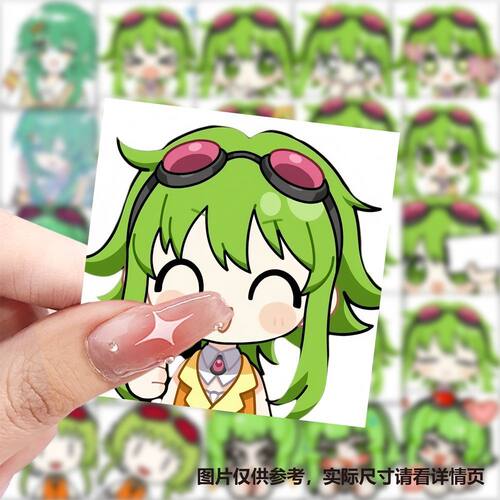 新款术力口gumiQ版表情包贴纸二次元初音ins手账素材装饰手机手账