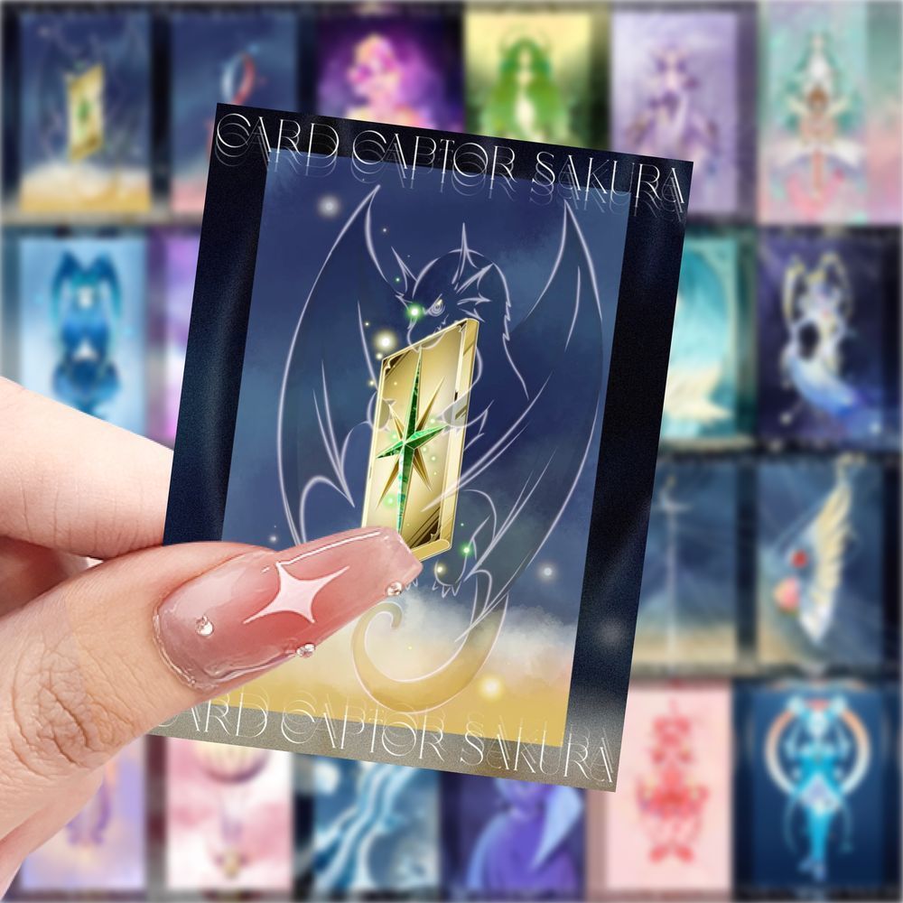 189张库洛牌贴纸壁纸创意游戏周边贴纸diy装饰手机手账防水贴纸画