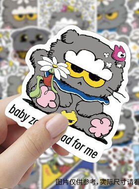 240张zoa贴纸GD权志龙猫猫可爱创意玩偶治愈表情包手账笔记本贴画