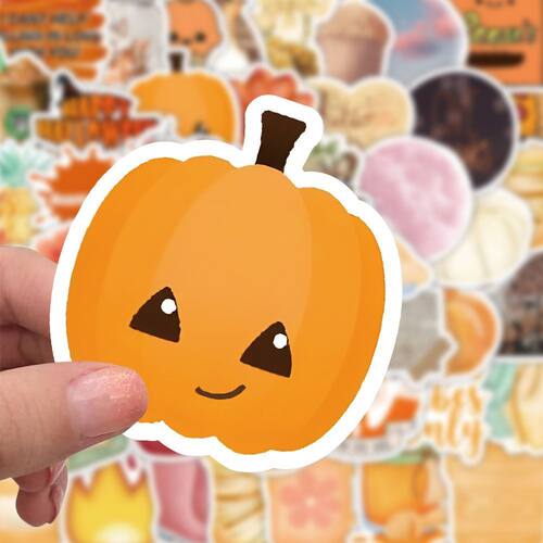 126张万圣节南瓜贴纸卡通可爱个性创意桌面手机手账装饰贴画防水