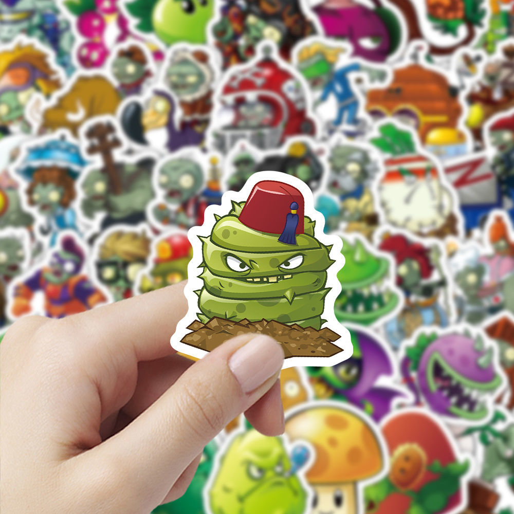 300张植物大战僵尸卡通贴纸游戏周边立绘贴画手机手账diy装饰贴纸