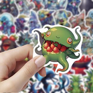 新款异类克苏鲁小怪兽贴纸卡通周边趣味装饰可爱手账桌面防水贴画