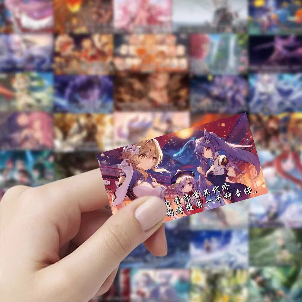 200贴原神语录贴纸钟离胡桃人物经典台词diy手账装饰手机防水贴画