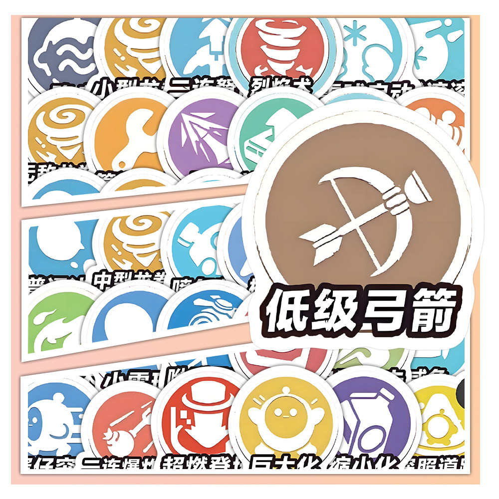 206张蛋仔派对技能图标贴纸diy素材自粘手机壳行李箱标签立体贴