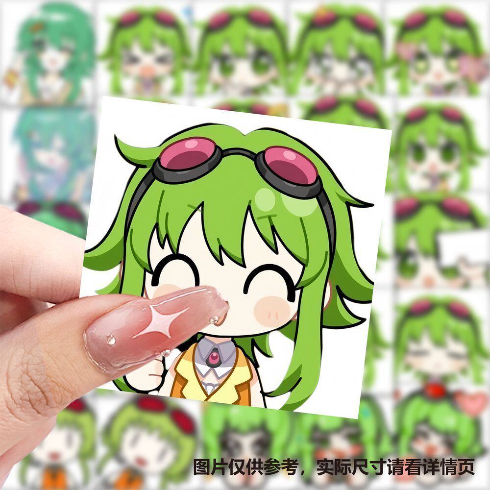 新款术力口gumiQ版表情包贴纸二次元初音ins手账素材装饰手机手账