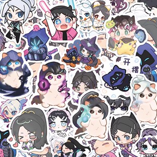 120张无畏契约贴纸可爱Q版瓦罗兰特暮蝶二次元周边贴画装饰手账
